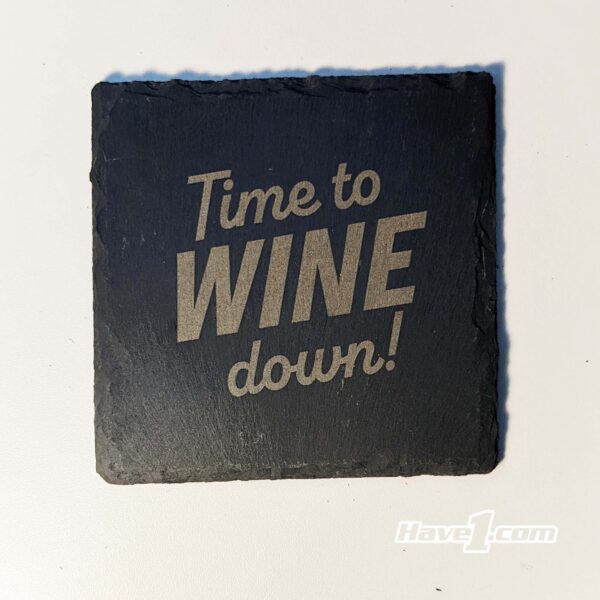 Slate Square Coasters - Set of 4 - Lasered WINE - Image 2
