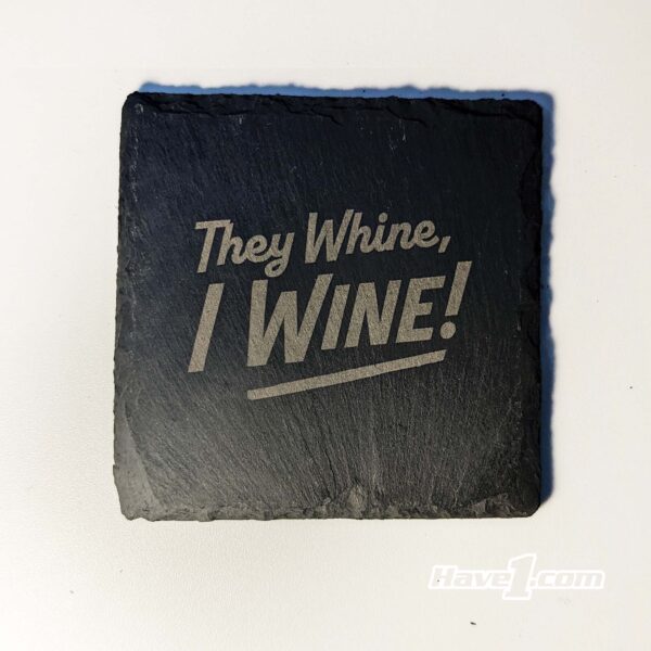 Slate Square Coasters - Set of 4 - Lasered WINE - Image 3