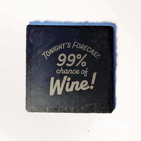 Slate Square Coasters - Set of 4 - Lasered WINE - Image 4